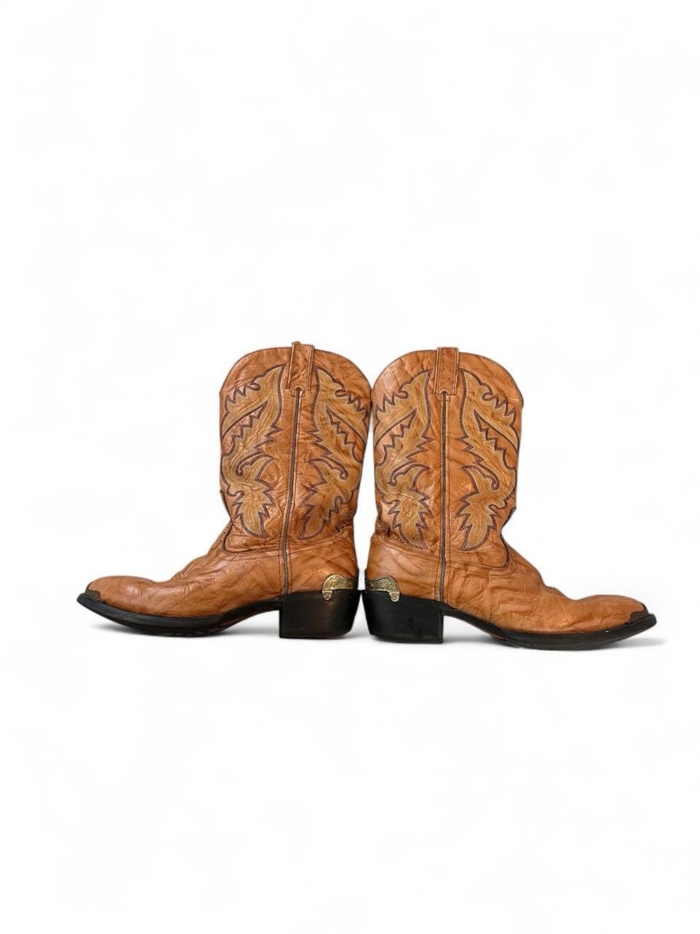 Men 8.5 Brown western leather cowboy boots